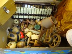 CHINESE ABACUS, inlaid and other vintage and later treen ware ETC
