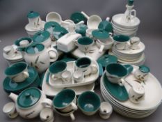 DENBY GREEN WHEAT BREAKFAST WARE, approximately 110 pieces