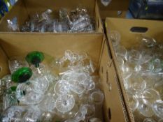 GOOD MIXED QUANTITY OF DRINKING GLASSWARE ETC x three boxes