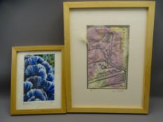 LOWRI FRETWELL artist's proof screen print and mixed media - titled 'Injian Wino (4)', 2007, signed,