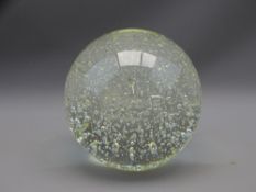 LARGE HEAVY VINTAGE CRYSTAL BALL of approx 15cms diameter