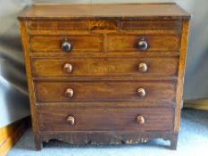 REGENCY MAHOGANY CHEST OF TWO SECRET DRAWERS over two short and three long drawers, having turned