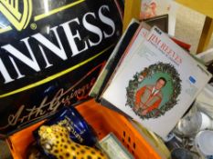 GUINNESS ADVERTISING SIGN, other drinks related collectables, leopard figurines, EPNS cutlery ETC