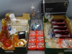 MIXED CONTINENTAL, CARNIVAL & OTHER GLASSWARE including a set of six Babycham drinking glasses