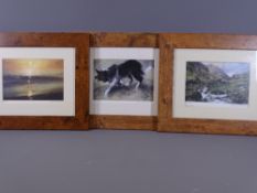 WILLIAM SELWYN three coloured limited edition prints, in matching polished frames - stalking