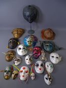 POTTERY & OTHER COMPOSITION WALL MASKS, a quantity