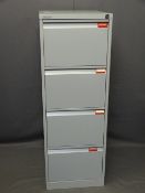 MODERN BISLEY FOUR DRAWER METAL FILING CABINET (no key)