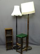 VINTAGE FURNITURE PARCEL - four items to include a small mahogany three shelf bookcase, a high stool
