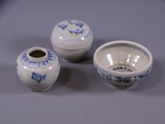 HOI AN HOARD VIETNAMESE CERAMICS, three items including an 8cms diameter bowl, a 5cms H vase,
