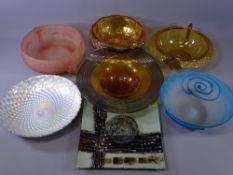 ART DECO FROSTED & STYLISH CONTEMPORARY GLASS FRUIT BOWLS, a quantity