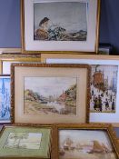 FRAMED WATERCOLOURS, pictures and prints, a quantity, including SIR WILLIAM RUSSELL FLINT, E