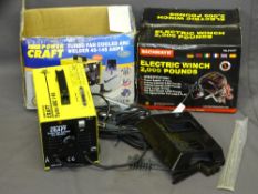 BOXED BACHMAYR ELECTRIC WYNCH 2000LB along with a Powercraft Turbo Fan Cooled Arc Welder 40 -