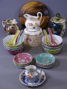 CHINESE POTTERY & PORCELAIN with others along with a HMS Victory oak circular stand
