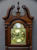 WOOD & SONS REPRODUCTION MAHOGANY LONGCASE CLOCK, thirty one day pendulum driven twin weight