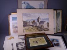 FRAMED & UNFRAMED WATERCOLOURS, limited edition and other prints including C F TUNNICLIFFE, J M