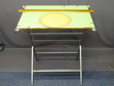 ARCHITECT'S VINTAGE DRAWING TABLE on adjustable stand, 120cms W maximum