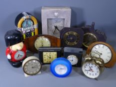 VINTAGE & LATER MANTEL CLOCKS, a collection including Westclox, Smiths, modern slate mounted