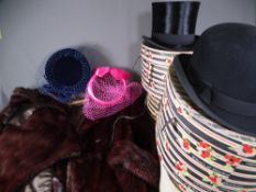 LADY'S FURS & GARMENT BOXES - three oval cardboard hat boxes by 'Wilsons of Manchester and