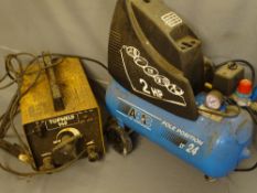 POLE POSITION 24 AIR COMPRESSOR, two horse power and a Top Weld 140 arc welder E/T
