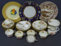 TEAWARE & DISPLAY PLATES - a small parcel of Chapman floral teaware and three pottery display