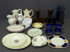 DECORATIVE CHINA & GLASSWARE to include Coalport June Time two-handled dish, a pair of cloud glass