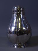 SEGMENTED FORM GLOBULAR LIDDED CANISTER, POSSIBLY COCKTAIL SHAKER, Birmingham 1937, maker
