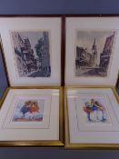 DON DAVEY prints, a pair - New Orleans street scenes, dated 1968, 29.5 x 22cms and a gilt framed