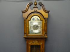 LINCOLN REPRODUCTION LONG-CASE CLOCK, pendulum driven twin weight 31 day movement in a mahogany