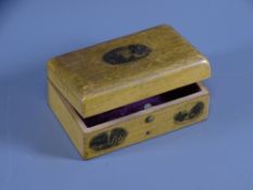 MAUCHLINE WARE LIDDED BOX having North Wales scenes, 11cms across
