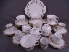 MINTON FORTUNE CHINA TEAWARE, a twenty one piece set and a small parcel of Noritake gilt decorated