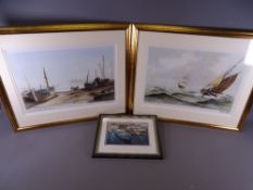 CHARLES BELL limited edition (51/250) and 33/250) prints, a pair - 'Fishing Boats Ashore Conwy'
