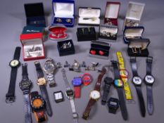 GENTLEMEN'S CUFFLINKS & MIXED WRIST WATCHES, a good quantity, many of the cufflink pairs boxed