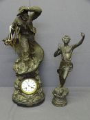 EIGHT DAY STRIKING MANTEL CLOCK entitled 'Rescue', the case in the form of a sailor on his boat