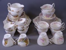 SHELLEY HEATHER 28 PIECE BONE CHINA TEASET along with an Argyle floral decorated 21 piece teaset