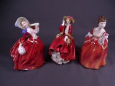 THREE ROYAL DOULTON FIGURINES, 'Flower of Love' HN3970, 'Top o' The Hill' HN1834 and 'Autumn