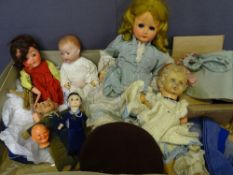 PUPPET DOLL and a parcel of mixed construction dolls including an Armand Marseilles, all in original