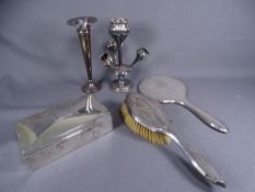 OBLONG PLAIN SILVER ON WOOD CIGARETTE BOX, having domed lid, Birmingham 1927, a silver backed