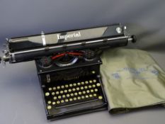 LARGE IMPERIAL VINTAGE TYPEWRITER in good condition with sleeve cover