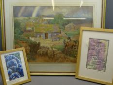 LOWRI FRETWELL artist's proof screen print and mixed media - titled 'Injian Wino (4)', 2007, signed,