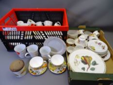 ROYAL WORCESTER EVESHAM and other fruit decorated tableware with modern gilt decorated tea and