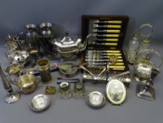 EPNS WARE & CUTLERY including a mahogany cased set of six fish knives and forks with bright cut