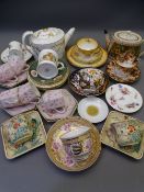 19TH CENTURY & LATER CABINET PORCELAIN a mixed selection including early Derby, Coalport,