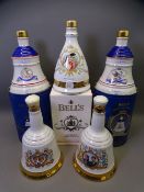 FIVE WADE WHISKEY BELLS & CONTENTS to include 'Birth of Princess Beatrice, 1988', 'Birth of Princess