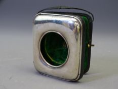 SILVER FRONTED POCKET WATCH STAND, Birmingham 1915, maker E S Barnsley, 8.5 x 7.5cms with easel back