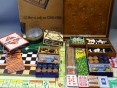 VINTAGE GAMES, a quantity including a Corinthian Bagatelle board in original box, boxwood and