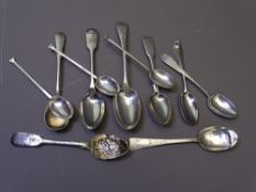 ELEVEN GEORGIAN & LATER SILVER TEASPOONS, various assay marks, 5.6 troy ozs gross