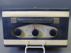 ROBERTS 'JUNIOR' VINTAGE PORTABLE RADIO (J.10994), 15cms H, blue case