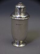 ART DECO SUGAR SIFTER, Birmingham 1938, Maker Walker & Hall, 4 troy ozs, 14cms H