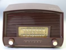 MURPHY VINTAGE BAKELITE RADIO, 17cms H, U198H