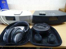 TWO BOSE WAVE RADIOS, a PM-1 compact disc player and a pair of Quiet Comfort II headphones E/T